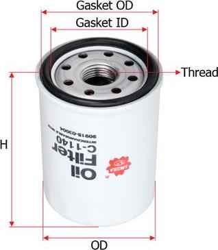 SAKURA Automotive C-1140 - Filter za ulje www.molydon.hr