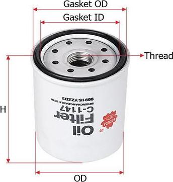 SAKURA Automotive C-1147 - Filter za ulje www.molydon.hr