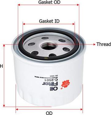 SAKURA Automotive C-2501 - Filter za ulje www.molydon.hr