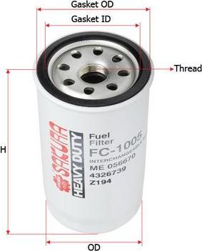 SAKURA Automotive FC-1005 - Filter za gorivo www.molydon.hr