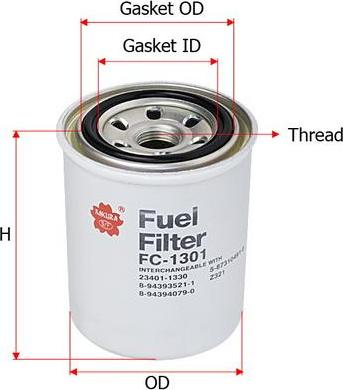 SAKURA Automotive FC-1301 - Filter za gorivo www.molydon.hr