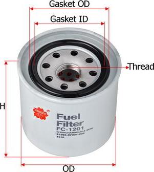 SAKURA Automotive FC-1201 - Filter za gorivo www.molydon.hr