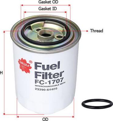 SAKURA Automotive FC-1707 - Filter za gorivo www.molydon.hr