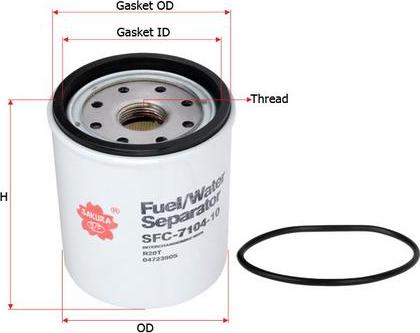SAKURA Automotive SFC-7104-10 - Separator Vode iz goriva www.molydon.hr