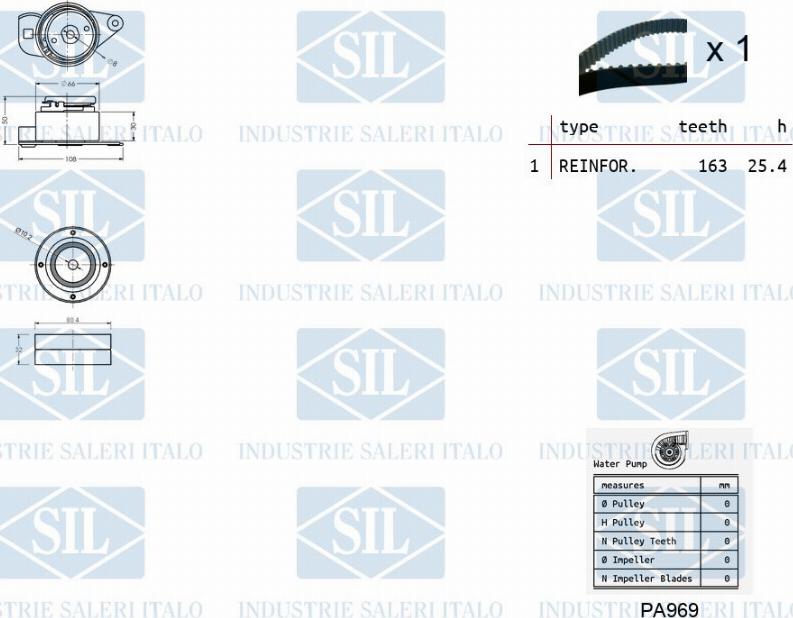 Saleri SIL K1PA969 - Vodena pumpa sa kompletom zupčastog remena www.molydon.hr