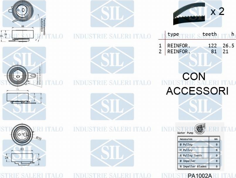 Saleri SIL K1PA1002A - Vodena pumpa sa kompletom zupčastog remena www.molydon.hr