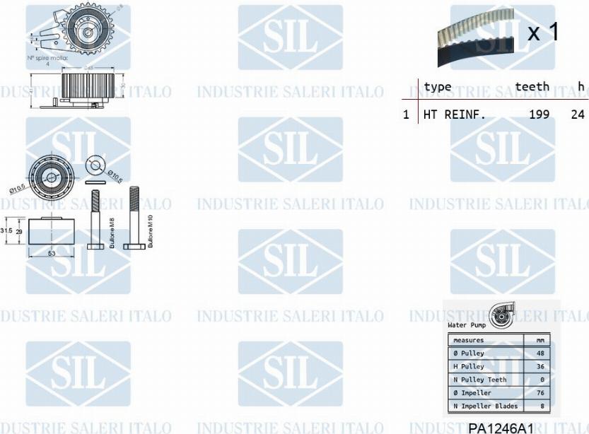 Saleri SIL K1PA1246A1 - Vodena pumpa sa kompletom zupčastog remena www.molydon.hr