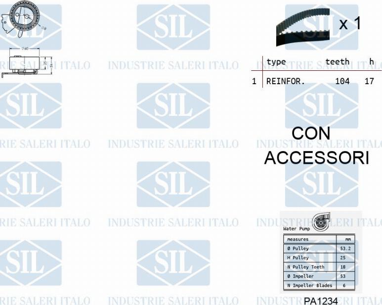 Saleri SIL K1PA1234 - Vodena pumpa sa kompletom zupčastog remena www.molydon.hr