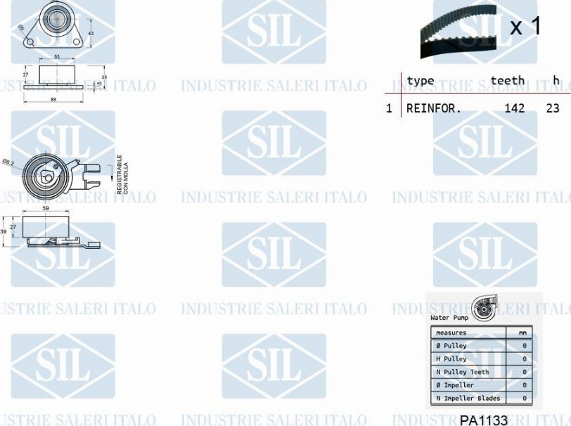 Saleri SIL K2PA1133 - Vodena pumpa sa kompletom zupčastog remena www.molydon.hr