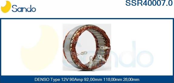 Sando SSR40007.0 - Stator, alternator www.molydon.hr