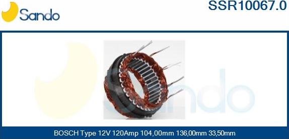 Sando SSR10067.0 - Stator, alternator www.molydon.hr