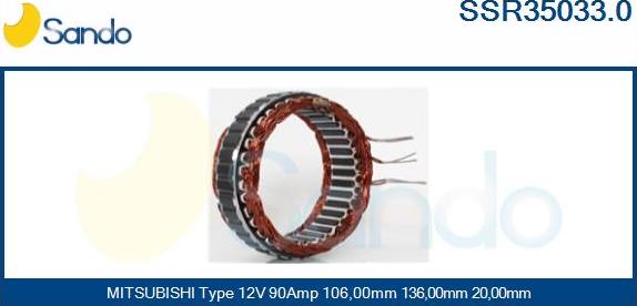 Sando SSR35033.0 - Stator, alternator www.molydon.hr