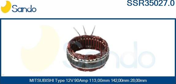 Sando SSR35027.0 - Stator, alternator www.molydon.hr