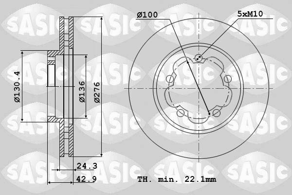 Sasic 9004909J - Kočioni disk www.molydon.hr