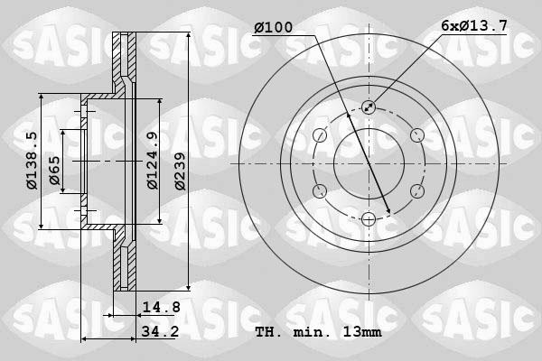 Sasic 9004901J - Kočioni disk www.molydon.hr