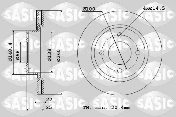 Sasic 9004372J - Kočioni disk www.molydon.hr