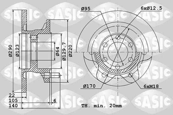 Sasic 6106072 - Kočioni disk www.molydon.hr