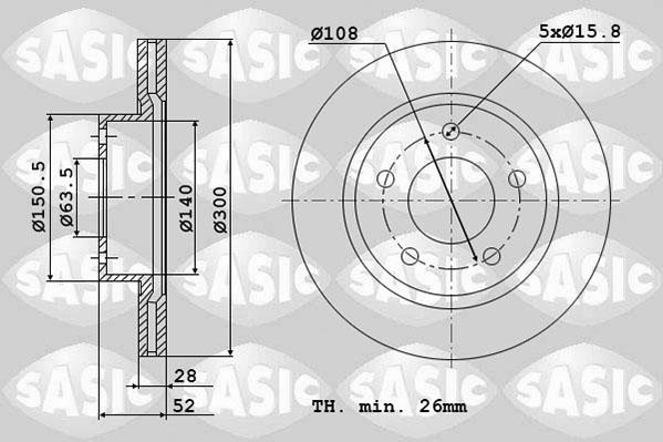 Sasic 6106147 - Kočioni disk www.molydon.hr