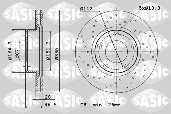 Sasic 6106105 - Kočioni disk www.molydon.hr