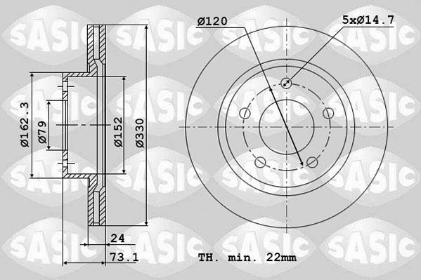 Sasic 6106138 - Kočioni disk www.molydon.hr