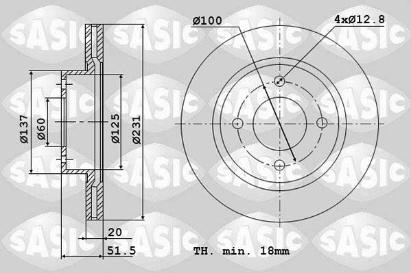 Sasic 6106318 - Kočioni disk www.molydon.hr