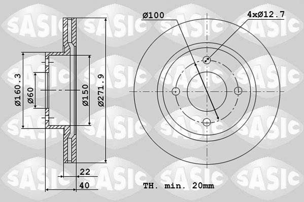 Sasic 6106262 - Kočioni disk www.molydon.hr