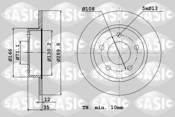 Sasic 6100001 - Kočioni disk www.molydon.hr