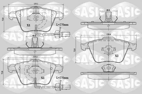 Sasic 6216074 - Komplet Pločica, disk-kočnica www.molydon.hr