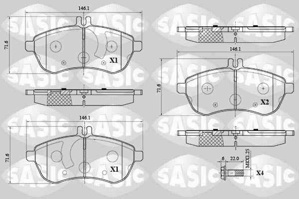 Sasic 6216070 - Komplet Pločica, disk-kočnica www.molydon.hr