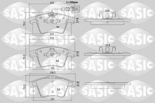 Sasic 6216188 - Komplet Pločica, disk-kočnica www.molydon.hr