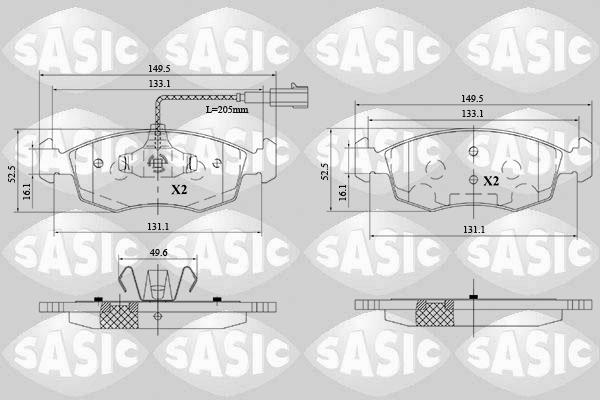 Sasic 6216171 - Komplet Pločica, disk-kočnica www.molydon.hr