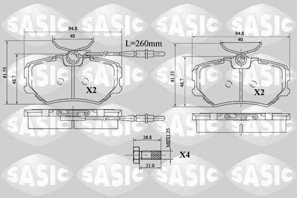 Sasic 6210063 - Komplet Pločica, disk-kočnica www.molydon.hr