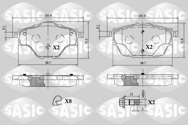 Sasic 6210079 - Komplet Pločica, disk-kočnica www.molydon.hr