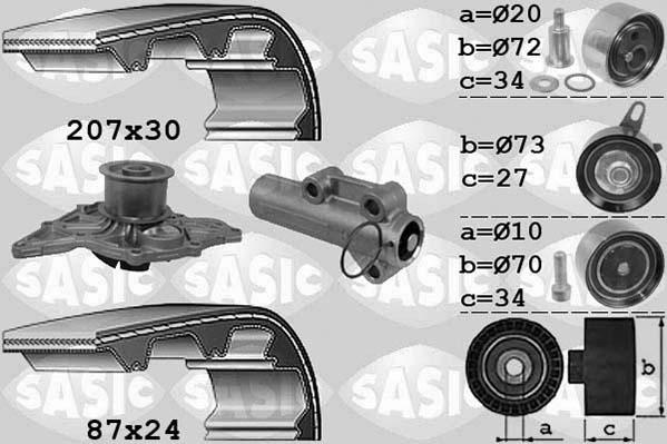 Sasic 3906058 - Vodena pumpa sa kompletom zupčastog remena www.molydon.hr