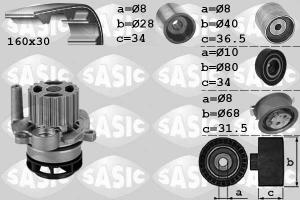 Sasic 3906081 - Vodena pumpa sa kompletom zupčastog remena www.molydon.hr