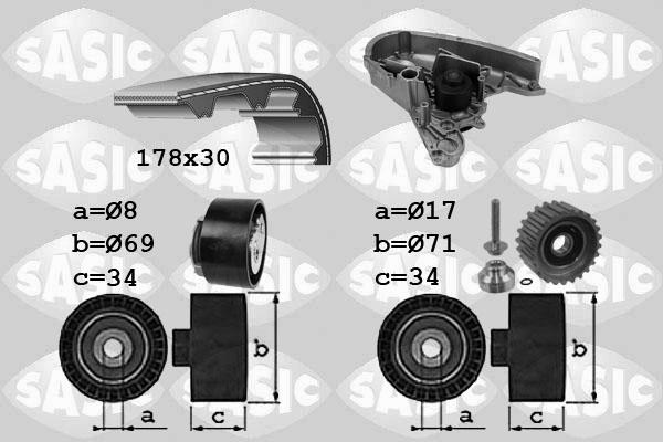 Sasic 3906030 - Vodena pumpa sa kompletom zupčastog remena www.molydon.hr