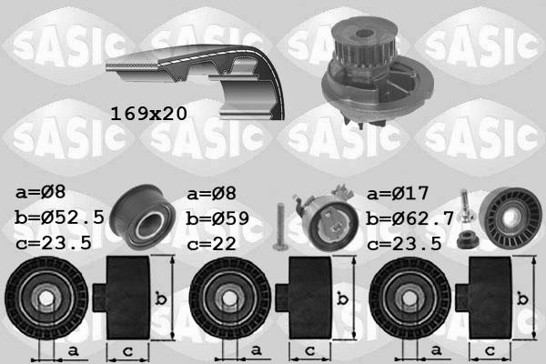 Sasic 3906074 - Vodena pumpa sa kompletom zupčastog remena www.molydon.hr