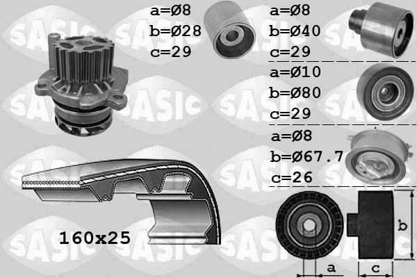 Sasic 3906077 - Vodena pumpa sa kompletom zupčastog remena www.molydon.hr