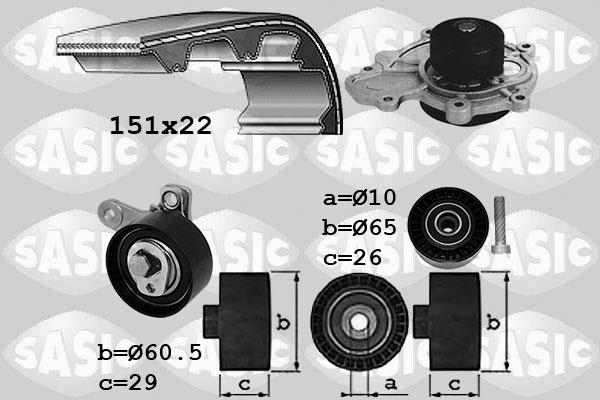 Sasic 3906108 - Vodena pumpa sa kompletom zupčastog remena www.molydon.hr