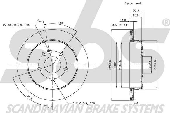 SBS 1815343354 - Kočioni disk www.molydon.hr