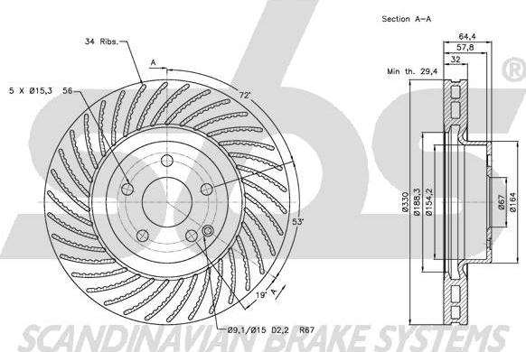 SBS 1815343361 - Kočioni disk www.molydon.hr