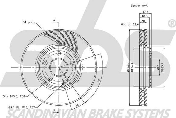 SBS 1815343386 - Kočioni disk www.molydon.hr