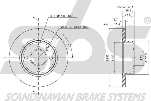 SBS 1815314306 - Kočioni disk www.molydon.hr