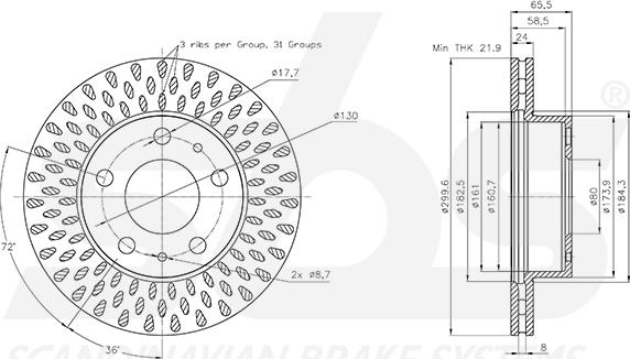 SBS 1815311943 - Kočioni disk www.molydon.hr