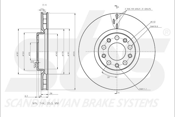 SBS 1815311037 - Kočioni disk www.molydon.hr