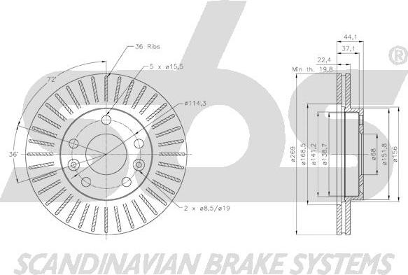 SBS 18153139102 - Kočioni disk www.molydon.hr