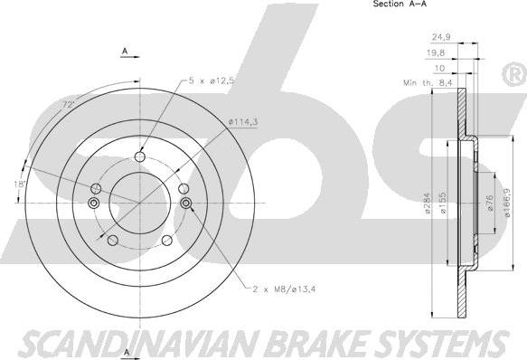 SBS 1815313442 - Kočioni disk www.molydon.hr