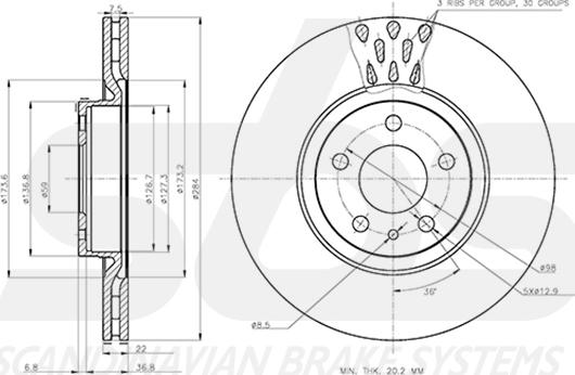 SBS 1815312372 - Kočioni disk www.molydon.hr