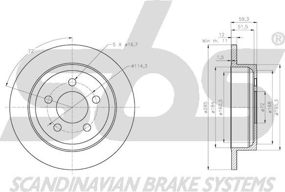 SBS 1815209327 - Kočioni disk www.molydon.hr