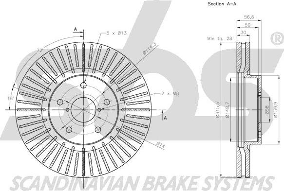 SBS 1815204421 - Kočioni disk www.molydon.hr